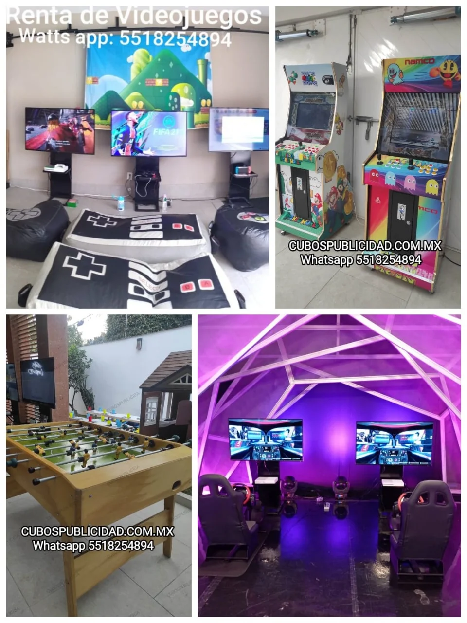 Zona de consolas y estaciones de videojuegos para eventos